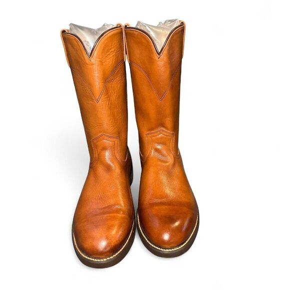 Vulcan Men’s Pull-On Work Boots Size 9.5 EW Brown Leather Oil-Resistant Sole - Picture 3 of 7